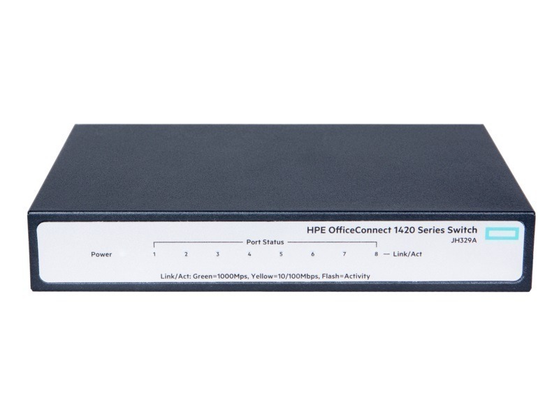 HPE OfficeConnect 1420 8G Switch Unmanaged 8 x RJ45 10/100/1000 Limited Lifetime WTY P/N JH329A