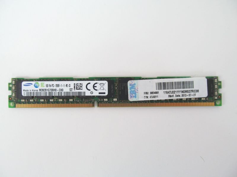 8GB (1x8GB, 1Rx4, 1.5V) PC3-12800 CL11 ECC DDR3 1600MHz VLP RDIMM P/N 00D4989