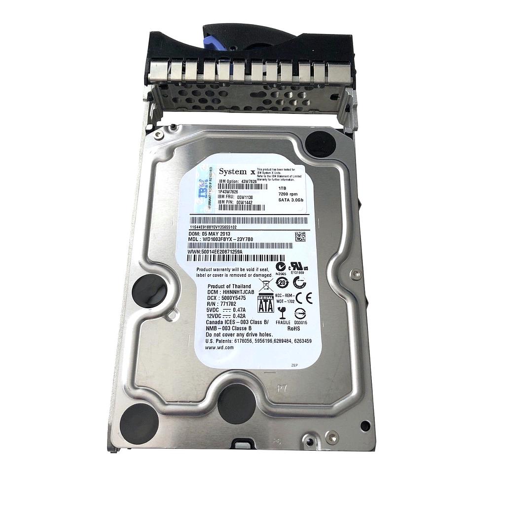 DISCO 1TB IBM HOT SWAP SATA 7200RPM P/N 43W7626