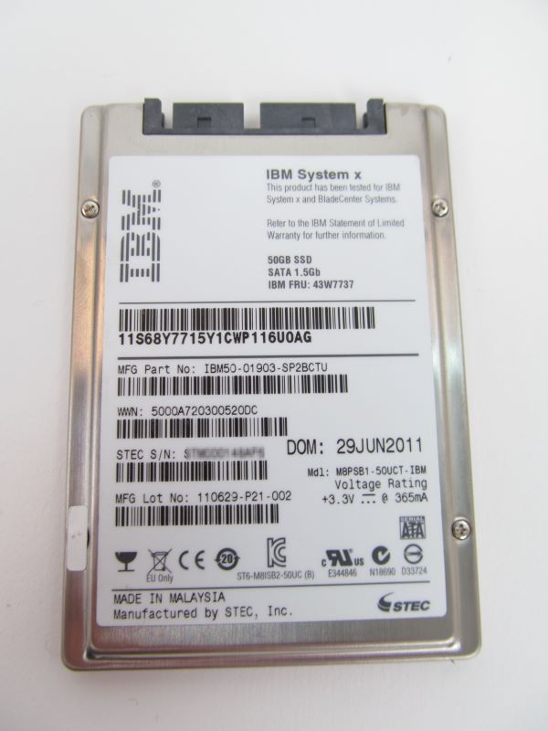 IBM 50GB SATA 1.8inch NHS SSD P/N 43W7734
